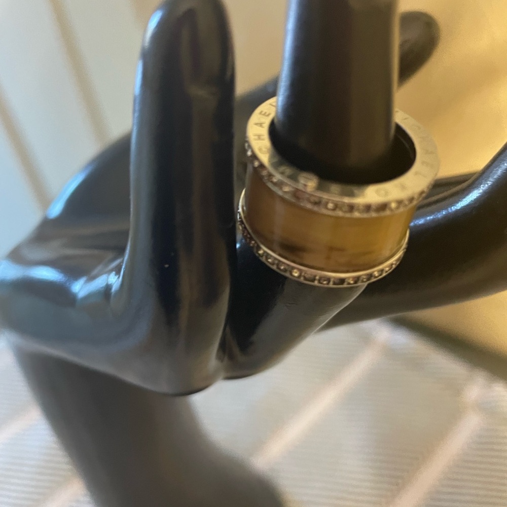 Michael Kors Two-Tone Silver and Brown Ring